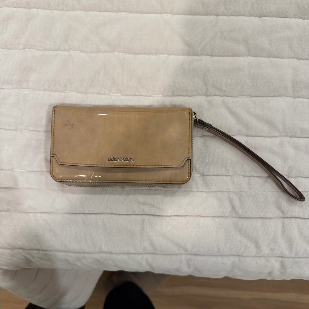 Coach Tan Leather Wristlet